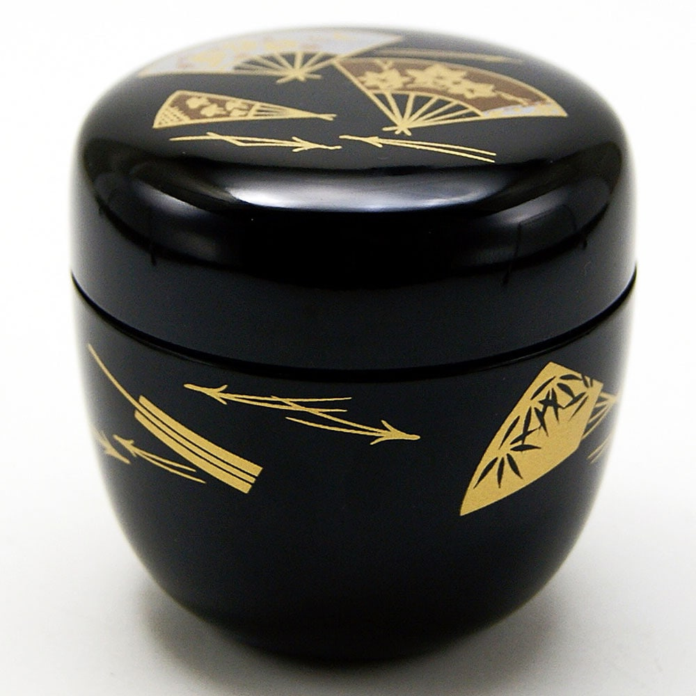 茶道具 薄器 中棗 扇面 源氏物語 新品 茶道具 薄器 中棗 扇面 源氏物語（茶道具 静月堂）