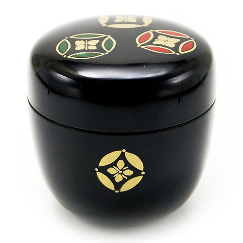 中棗 薄茶器 七宝 黒色 樹脂製 お稽古用 茶道具 茶の湯用品 抹茶お点前