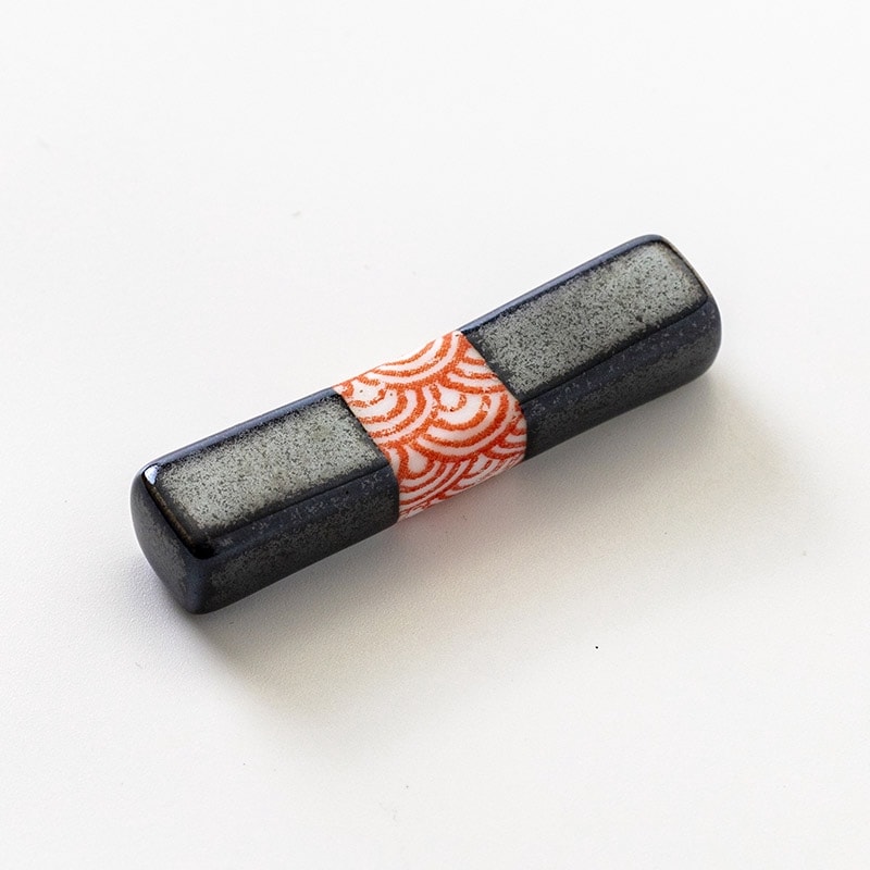 箸置き 青海波 赤 長角