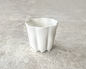 藤村佳澄 カヌレ茶器 茶杯 白