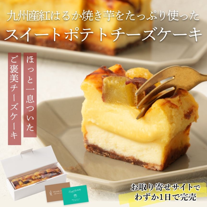 【5のつく日限定】【ポイント2倍】【めざましどようびで紹介】九州産紅はるかの焼き芋をたっぷり使ったプレミアム蜜芋スイートポテトチーズケーキ