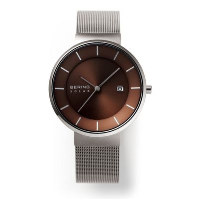 BERINGʥ١󥰡SCANDINAVIAN SOLAR BrownSilver 39mm14639-375-J