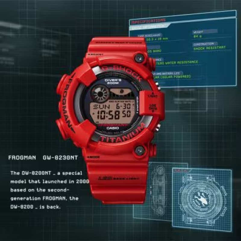 CASIO G-SHOCK�ʥ�������å��ˡڸ����MASTER OF G FROGMAN ���ȥ����顼��GW-8230NT-4JR��