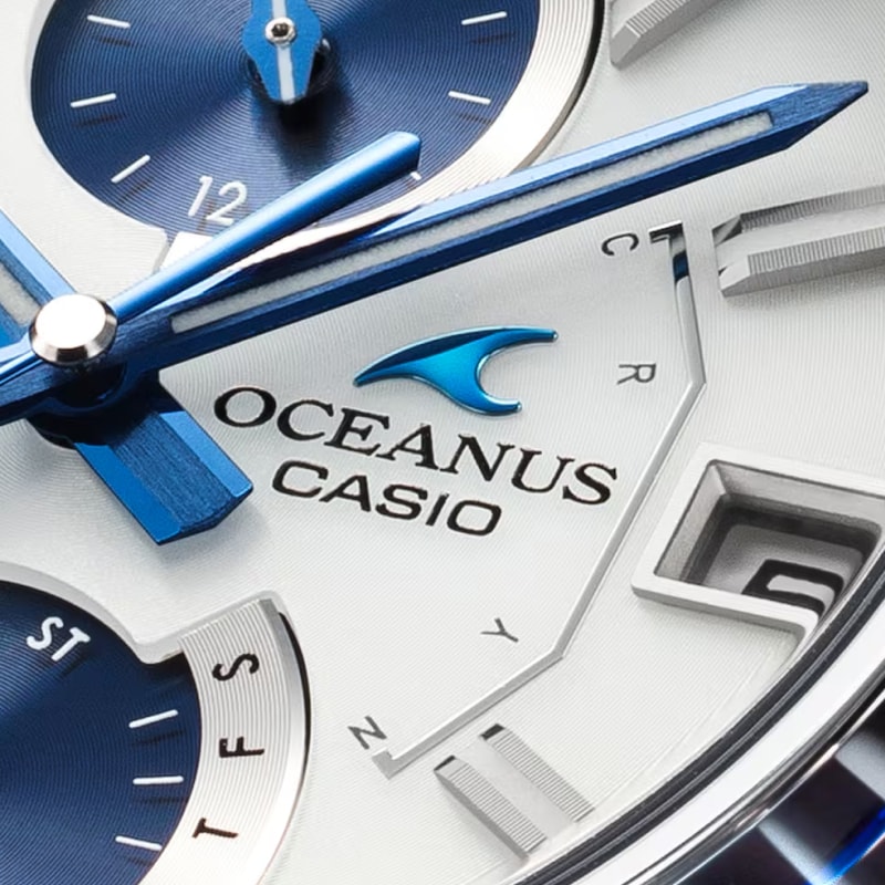 CASIO　OCEANUS クォーツ腕時計 ホワイト/ブルー CASIO OCEANUS（オシアナス）【世界限定600本】Manta S6000 SERIES
