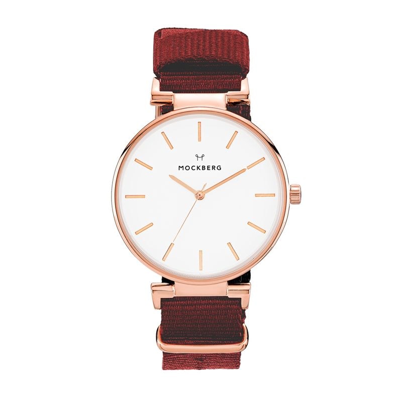 MOCKBERG（モックバーグ）Modest Nato34mm Rosegold Red【mo614 