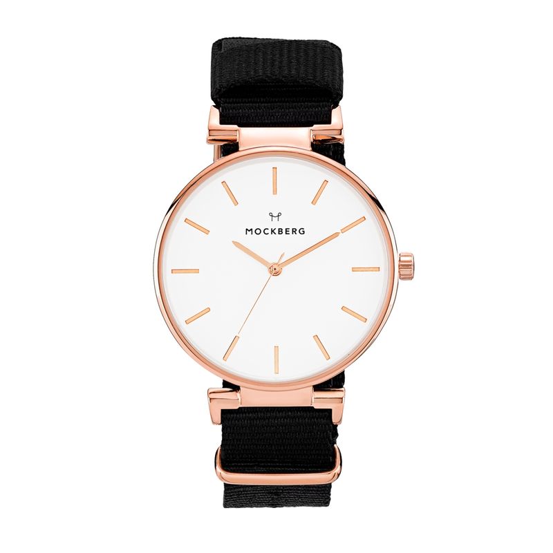 MOCKBERGʥåС˥ǥ ʥ Modest Nato 34mm Rosegold, Blackmo616