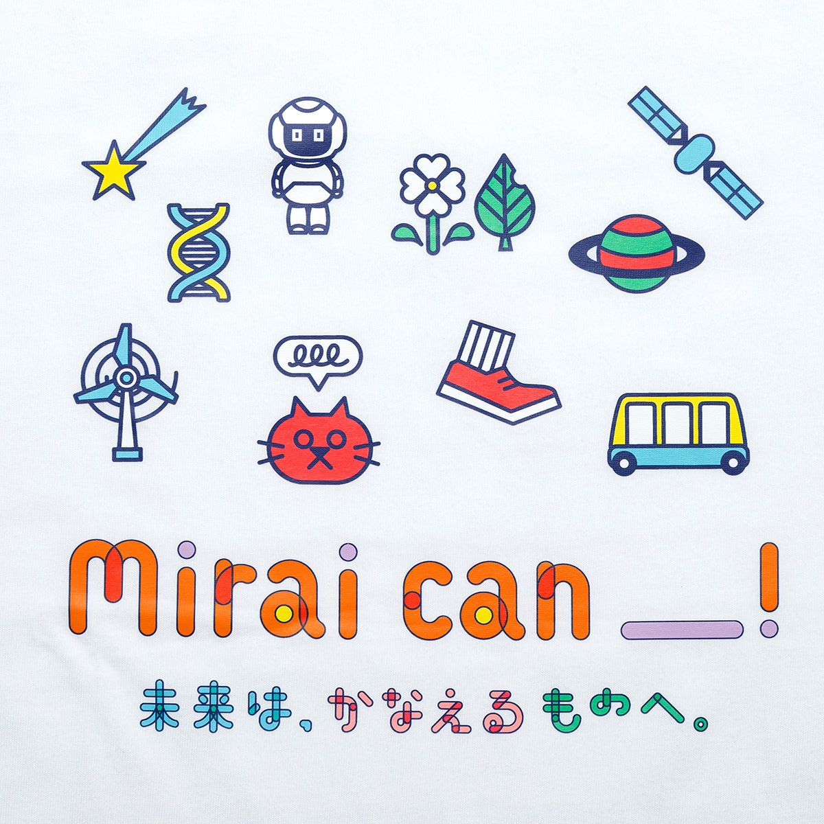 Miraikan オリジナルＴシャツ（ホワイト）[M/L/XL]
