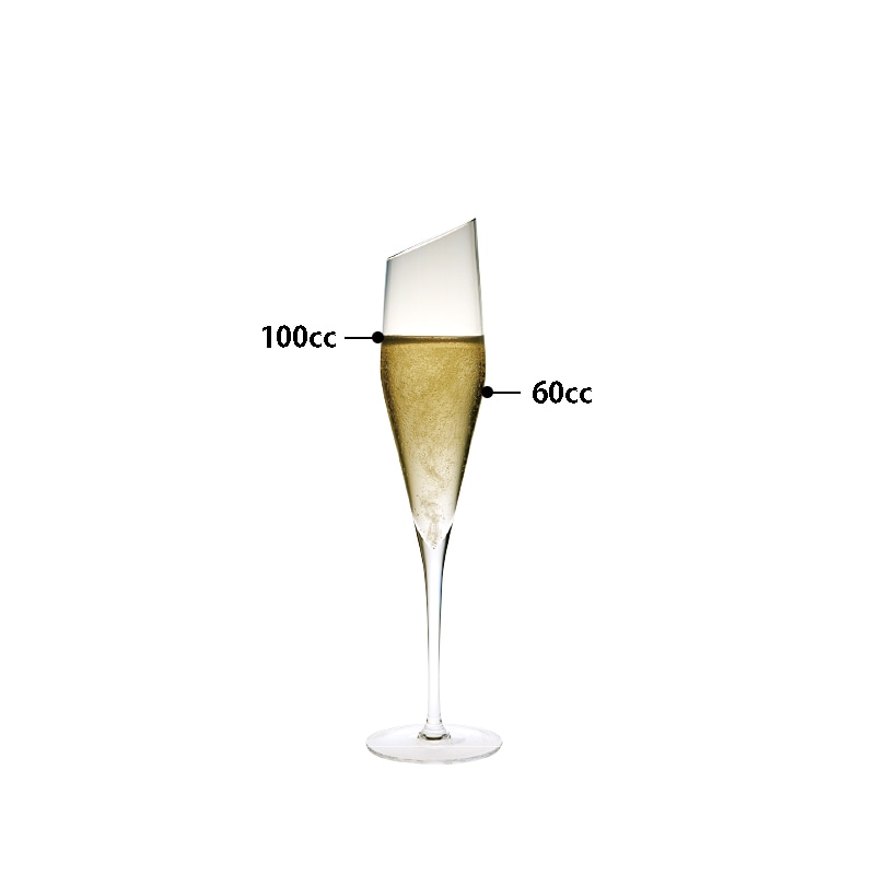 �����ѡ��˥�ե롼�ȥ��饹 ���֥꡼�� champagne flute glass OBLIQUE