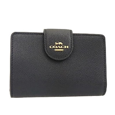 COACH 二つ折り財布 Medium Corner Zip Wallet In Black C6390｜MIRISE