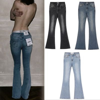 BADBLOOD ブーツカット デニム (3色) 0119 Low Rise Bootcut Jeans 