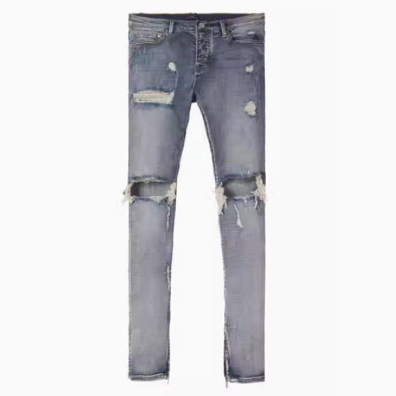 MNML ミニマル ストレッチ ダメージデニム M1 STRETCH DENIM BLUE