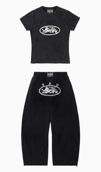 BADBLOOD セットアップ トップス＆スウェットパンツ Lion Patch Short