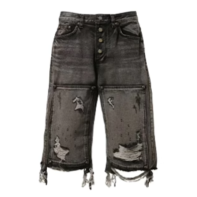 thug club ハーフパンツ Mサイズ ポケット付き THUG CLUB】 DOUBLE KNEE DAMAGE SHORTS (Thug Club/ハーフ