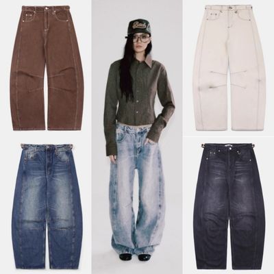 男女共用★BADBLOOD★Charlie Barrel Jean バレルデニムジーンズ BADBLOOD ワイドレッグ ジーンズ Charlie Barrel Jeans｜MIRISE