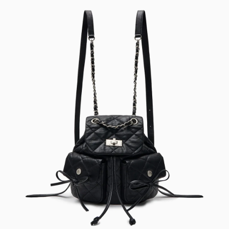 MATIN KIM QUILTING BACKPACK リュック 黒 MATIN KIM DOUBLE POCKET QUILTING BACKPACK バックパック リュック