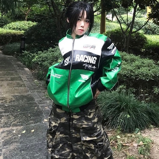 HARSH AND CRUEL バイカラー レーシングスーツ フェイクレザー