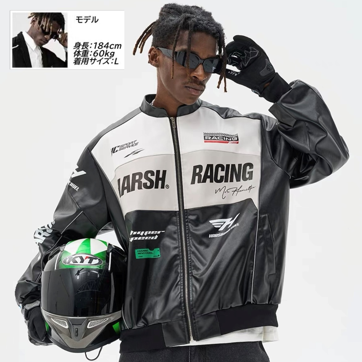 HARSH AND CRUEL ジャケット フェイクレザー ストリート 大人気 HARSH AND CRUEL ジャケット フェイクレザー ストリート 大人気