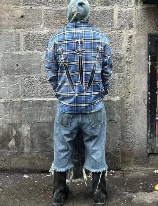 国内完売 Thug Club フランネル シャツ Arab Sword Flannel
