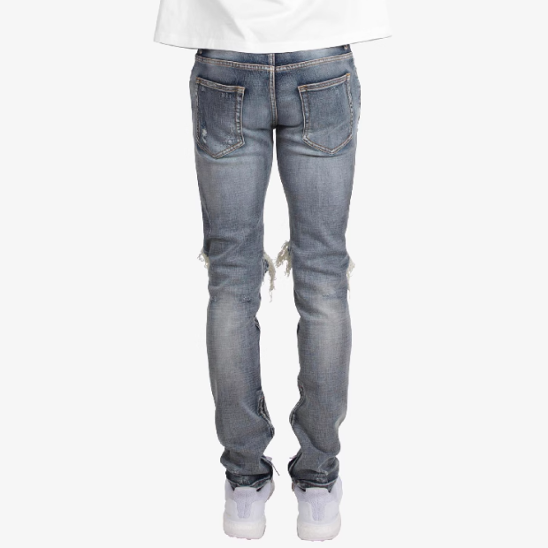 MNML ミニマル ストレッチ ダメージデニム M1 STRETCH DENIM BLUE