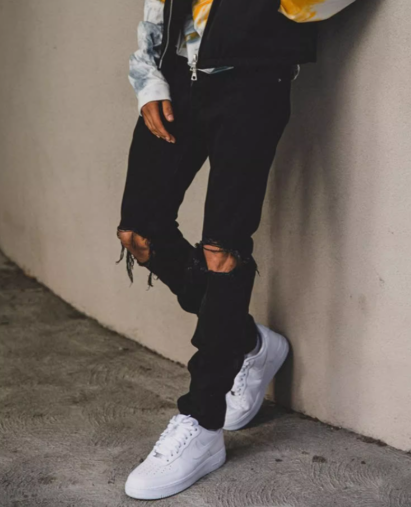 MNML ミニマル ストレッチ ダメージデニム M1 STRETCH DENIM BLUE