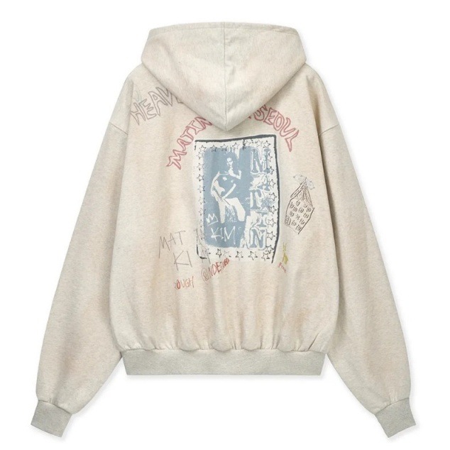 MATIN KIM ジップアップ フーディ パーカー VINTAGE WASHED GRAFFITI