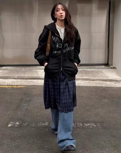 MATIN KIM ジップアップ フーディ パーカー VINTAGE WASHED GRAFFITI