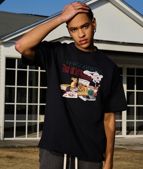 希少 限定 BTS　ワールドツアー　グッズ 　Tシャツ　ブラック SAINT M×××××× - 【コラボ】SM-HR8-0000-C52 / LB_SS TEE