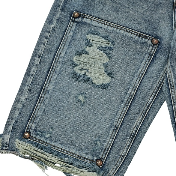 Thug Club デニム ハーフパンツ Double knee Damage Shorts