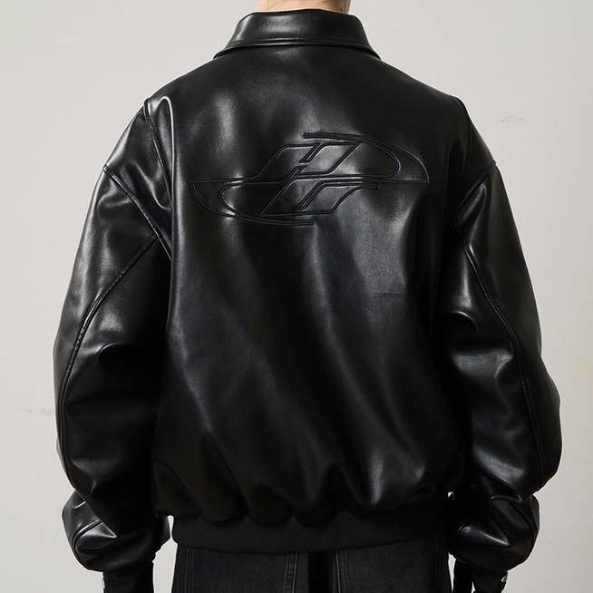 HARSH AND CRUEL コントラストカラー フェイクレザージャケット