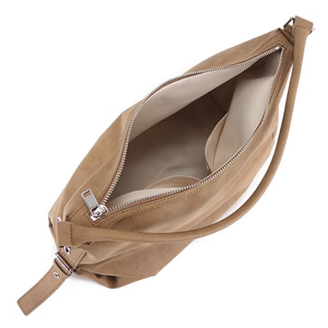 STAND Oilベージュ ショルダーバッグ 中型 STAND OIL: ステッチ ポスト ショルダー ハンド バッグ