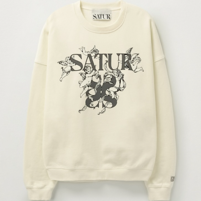 SATUR セター スウェット Angel Graphic Sweatshirt 4FK1822