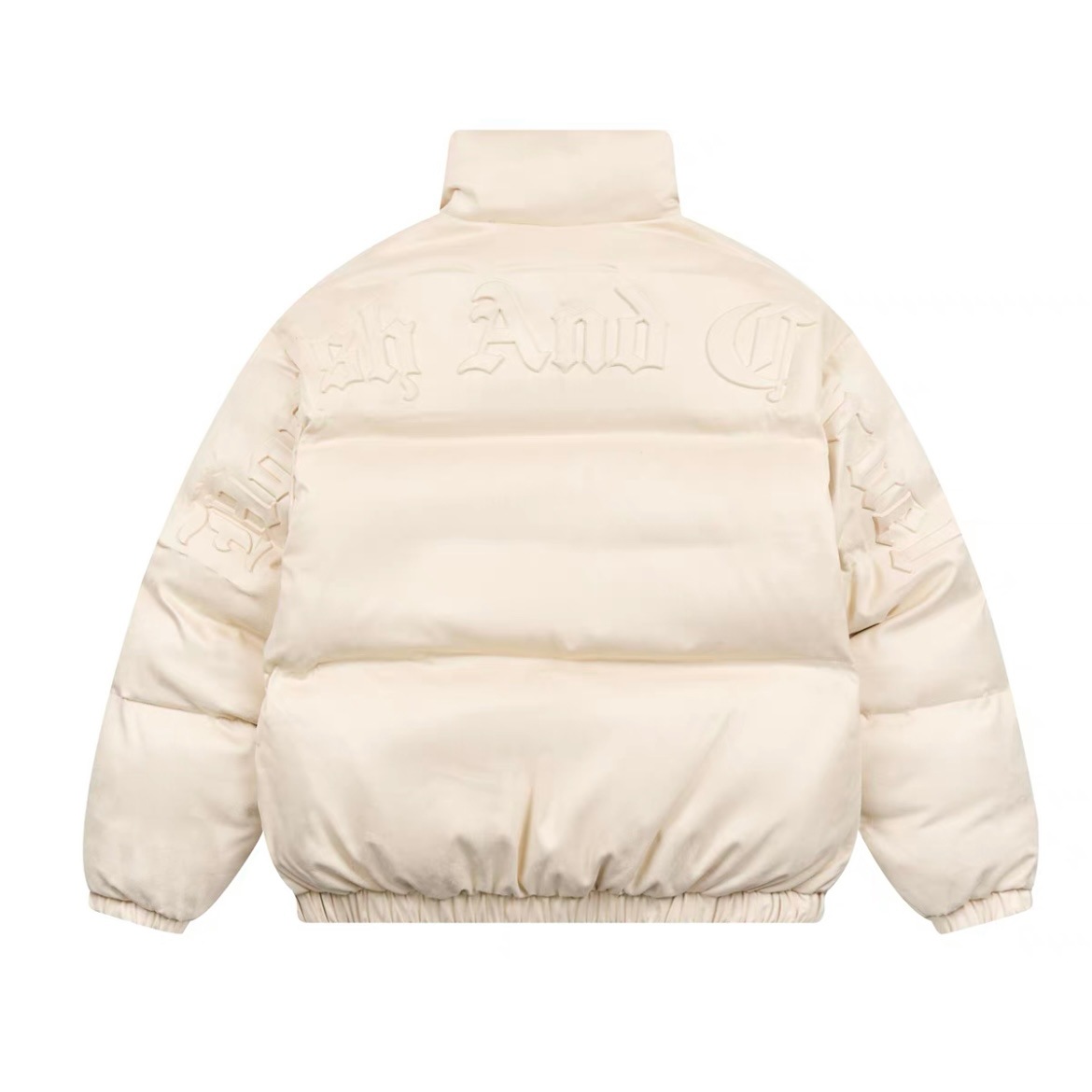 HARSH AND CRUEL 3Dエンボス立体ロゴ ダウンジャケット｜MIRISE