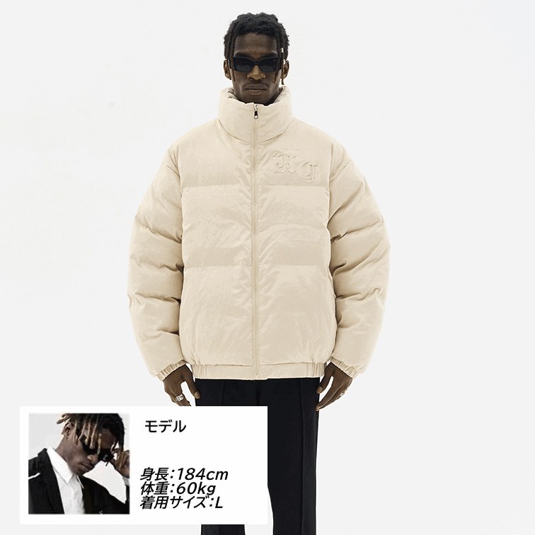 HARSH AND CRUEL 3Dエンボス立体ロゴ ダウンジャケット｜MIRISE