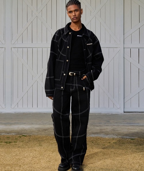 AFGK 2024SS Masiwei着用 パッチワーク デニムジャケット