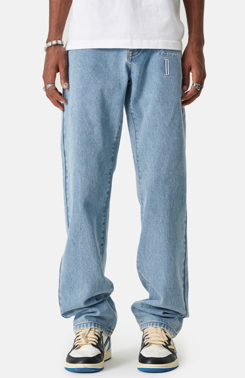 MEDM ベーシック ロゴ刺繍 ジーンズ ストレートデニム｜MIRISE