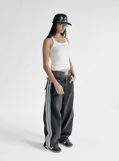 【BADBLOOD】Billy Track Jeans Baggy Blue デニム ジーンズ BADBLOOD♥ Billy Track Jeans Baggy Fit /追跡付 (BADBLOOD