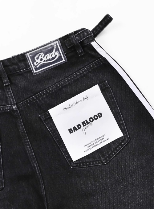 【BADBLOOD】ビリートラックジーンズエキゾーストフィット - ☆BADBLOOD ☆BILLY TRACK JEANS BAGGY FIT (BADBLOOD/デニム