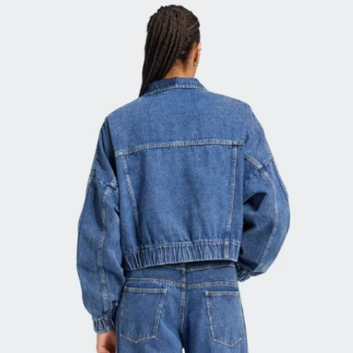 adidas デニムジャケット gジャン 総柄プリント クロップド
