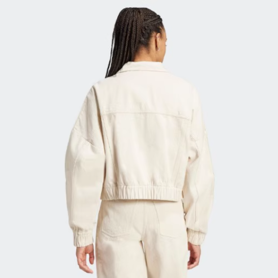adidas デニムジャケット gジャン 総柄プリント クロップド