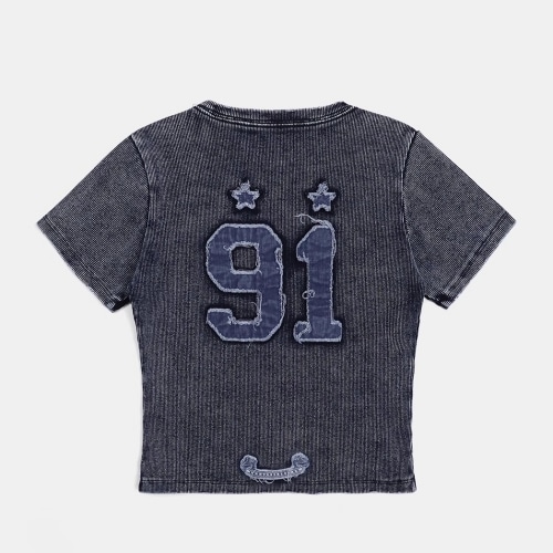 BADBLOOD クロップド デニムTシャツ Rusty Denim Muscle Tee｜MIRISE