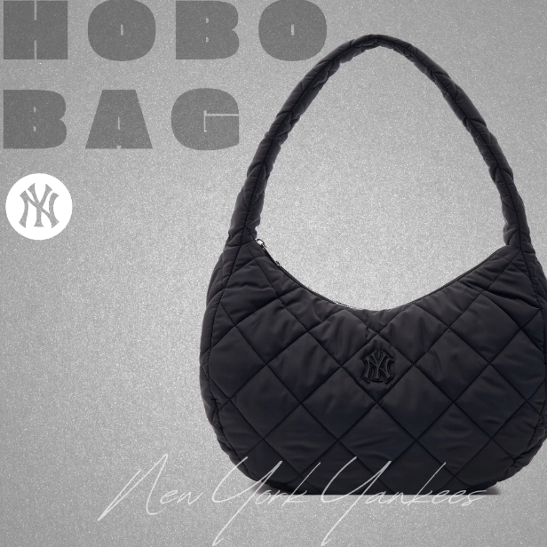 ★MLB Korea★ Quilted Hobo Bag Large BOS PtnCream 3ABQL0936- MLB Korea QUILTED HOBO BAG LARGE ラージ ホーボーバッグ