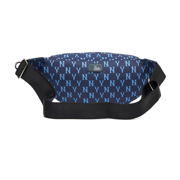★MLB Korea★ Monogram Hip Sack NY Black 3AHSM012N-50BKS MLB Monogram New York Yankees Hip Sack NY Logo Waist Bag