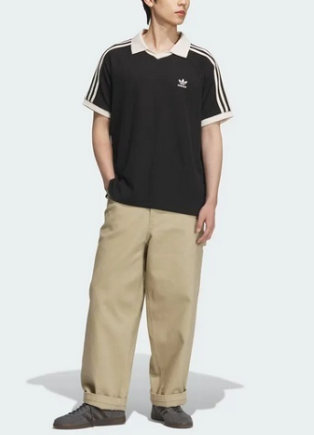 adidas originals スリーストライプ ワッフル ポロシャツ WAFFLE
