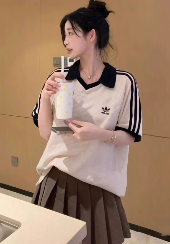 adidas originals スリーストライプ ワッフル ポロシャツ WAFFLE