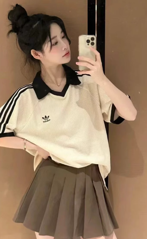 adidas originals スリーストライプ ワッフル ポロシャツ WAFFLE
