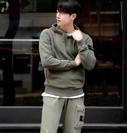 STONE ISLAND ワッペンパッチ コットン フーディー Brushed