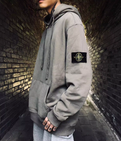 STONE ISLAND ワッペンパッチ コットン フーディー Brushed