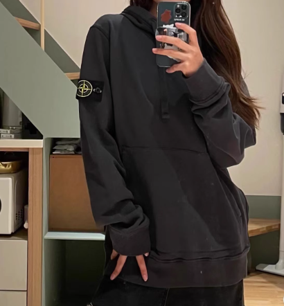 STONE ISLAND ワッペンパッチ コットン フーディー Brushed STONE ISLAND ワッペンパッチ コットン フーディー Brushed