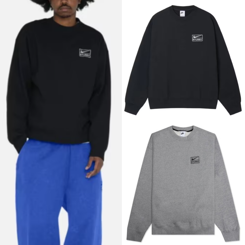NIKE x STUSSY クルーネック スウェット ブラック Nike x Stussy スウェット Washed NRG Fleece Crewneck｜MIRISE