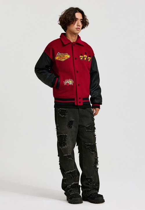 ANTIDOTE スタジャン 777 ウールブレンド スタジアムジャケット